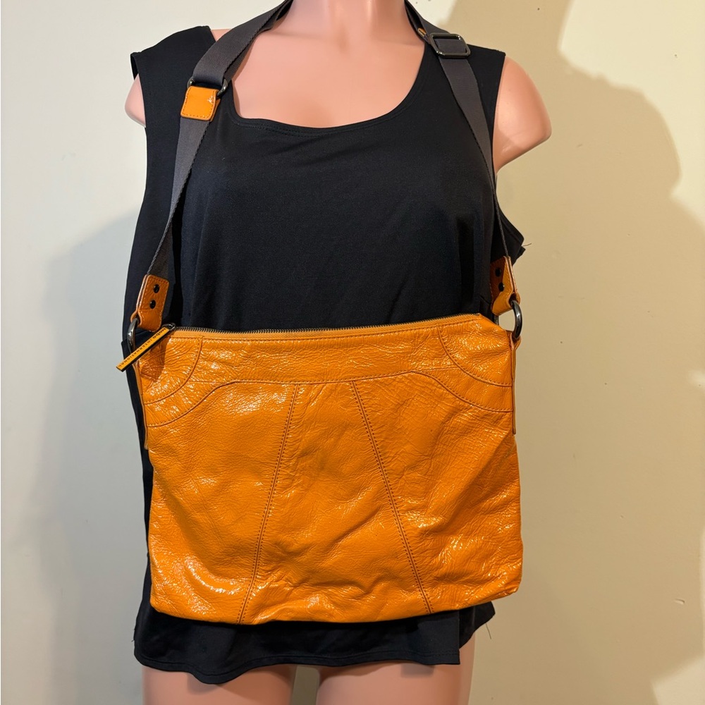 HOBO Mustard Yellow Leather Hobo Shoulder Bag